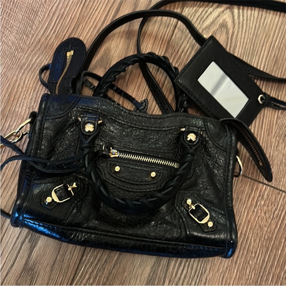 Mini real leather crossbody bag